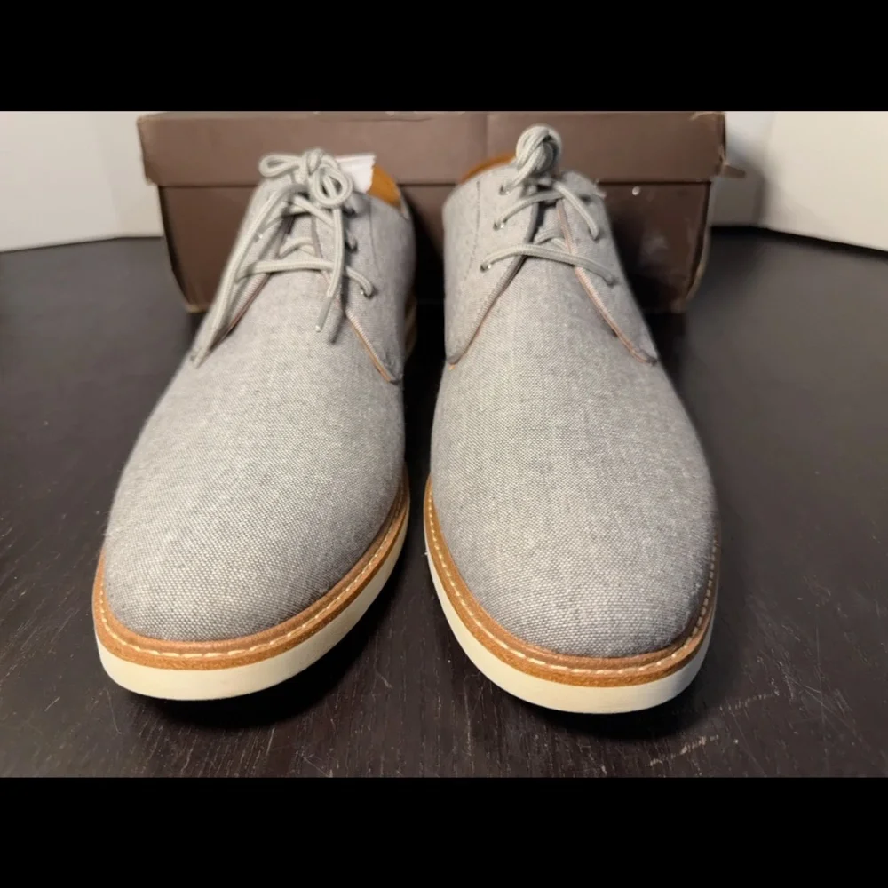 Florsheim Highland Canvas Plain Toe Oxford Grey Canvas/White Sole Mens 13M